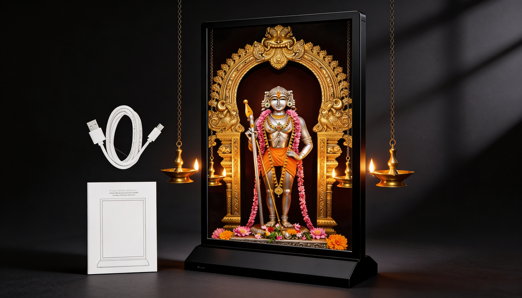 Aandi & Raja Alangara Murugan Premium LED Frame – A5 Size (Rechargeable, Double-Sided)